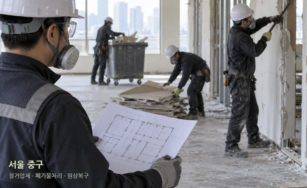 서울 중구 안전한 작업 범위 검토 예시