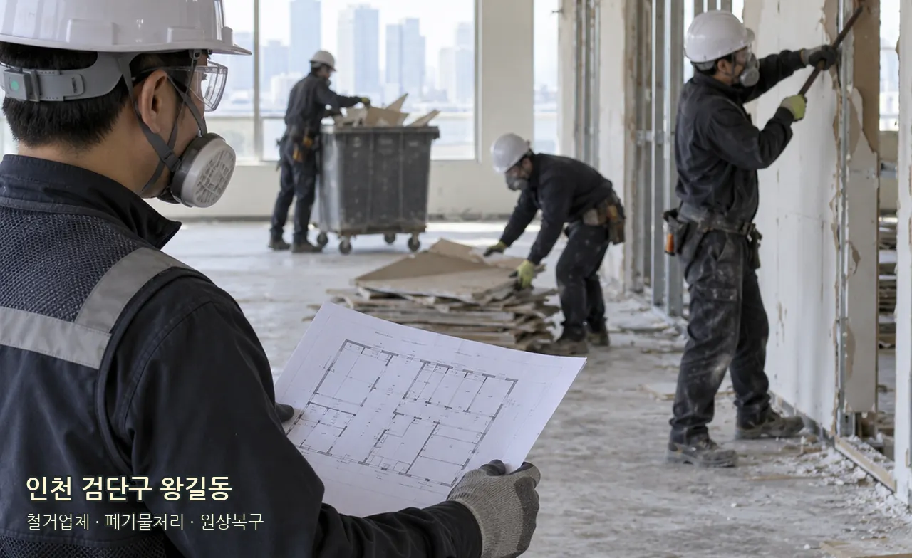 인천 검단구 왕길동 안전한 작업 범위 검토 예시