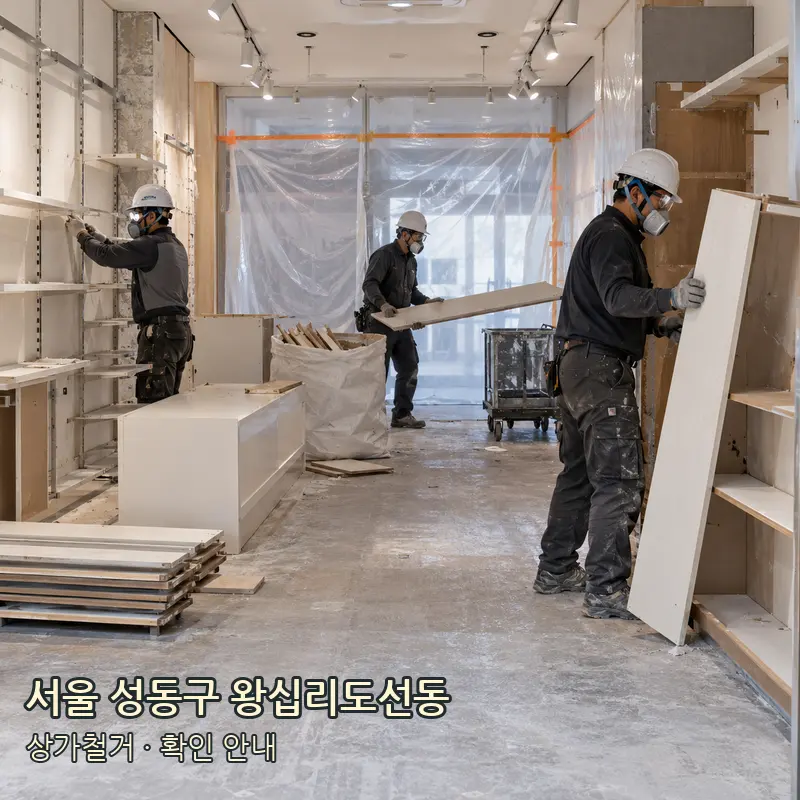 서울 성동구 왕십리도선동 상가철거 작업 범위 예시 이미지