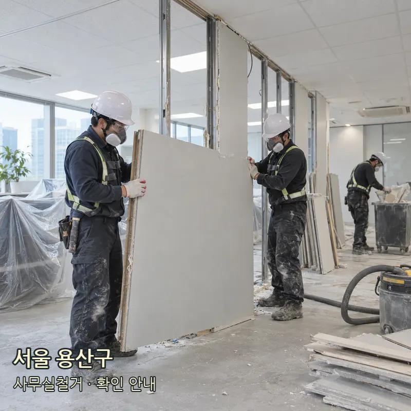 서울 용산구 사무실철거 작업 범위 예시 이미지