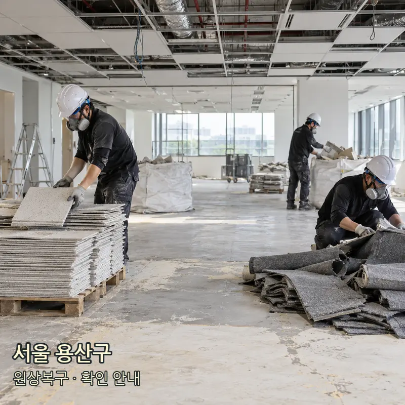 서울 용산구 원상복구 작업 범위 예시 이미지