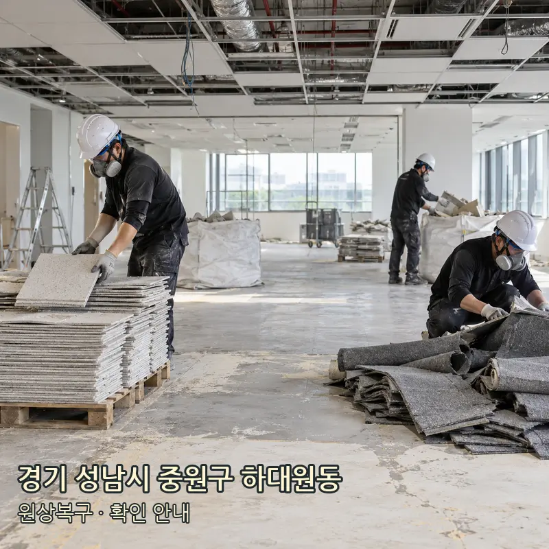 경기 성남시 중원구 하대원동 원상복구 작업 범위 예시 이미지
