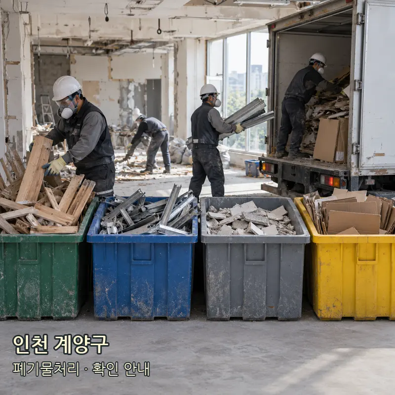 인천 계양구 폐기물처리 작업 범위 예시 이미지